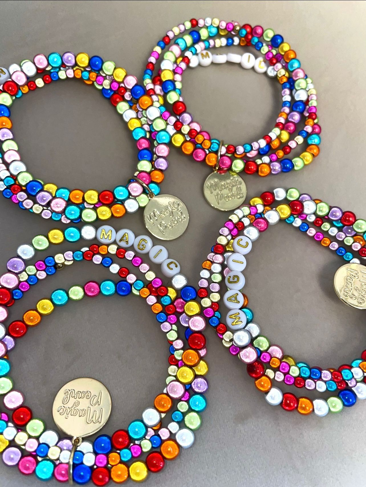 Perlenarmband Set Rainbow Gold