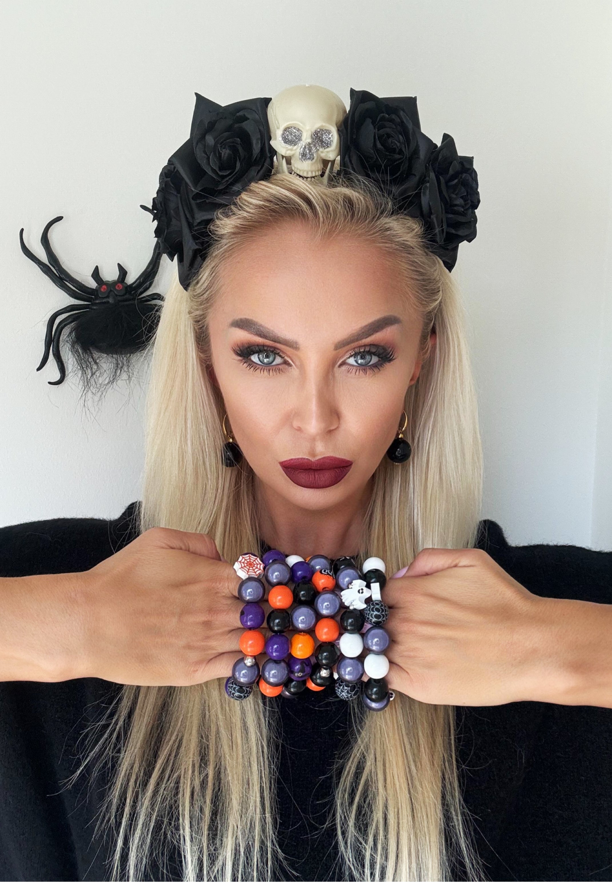 XFSRG Halloween Armband Damen - Bunte Perlen Mit Kürbis, Hexe & Gespenst Anhängern