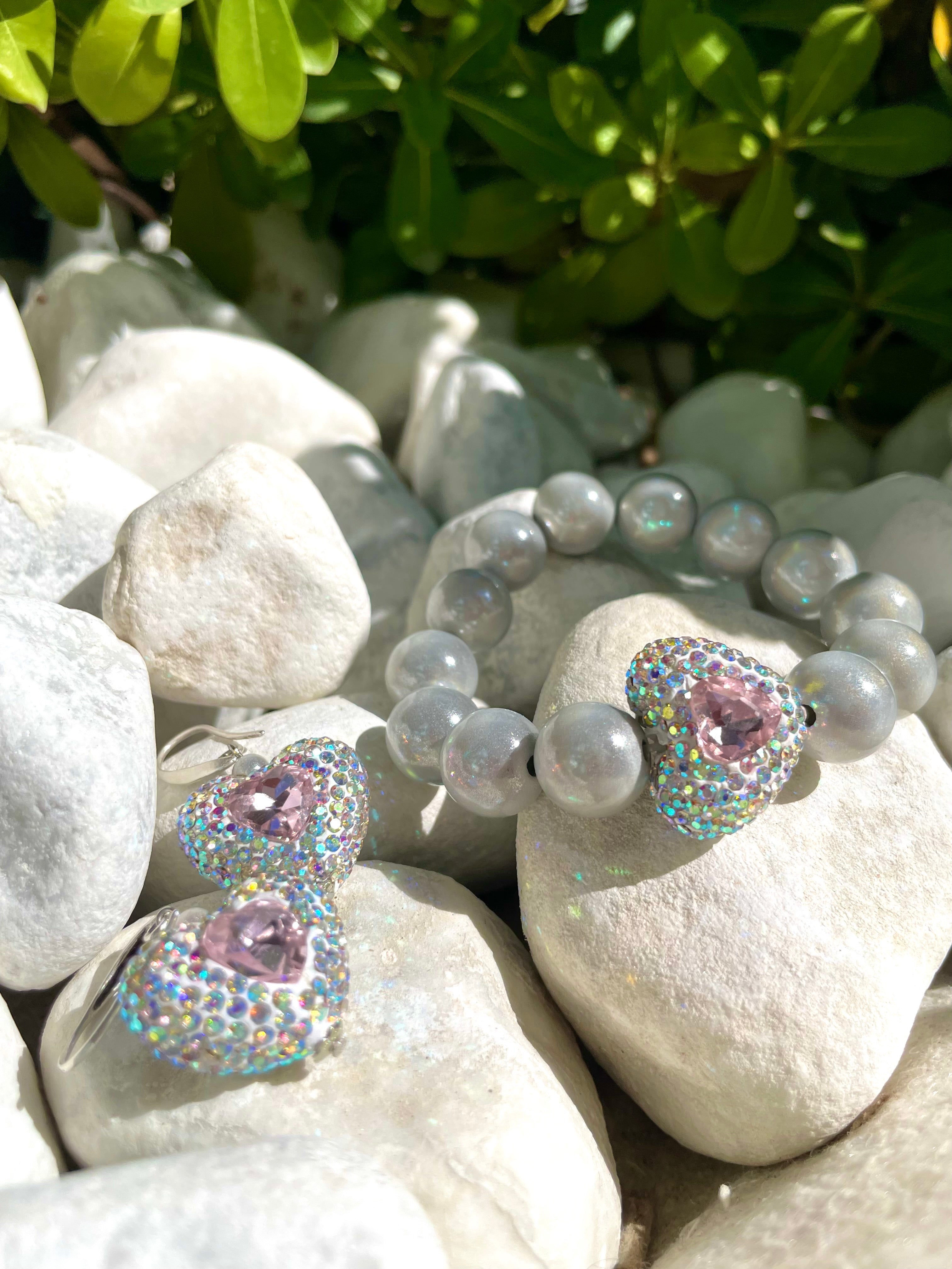 Set Crystal Rose Silver