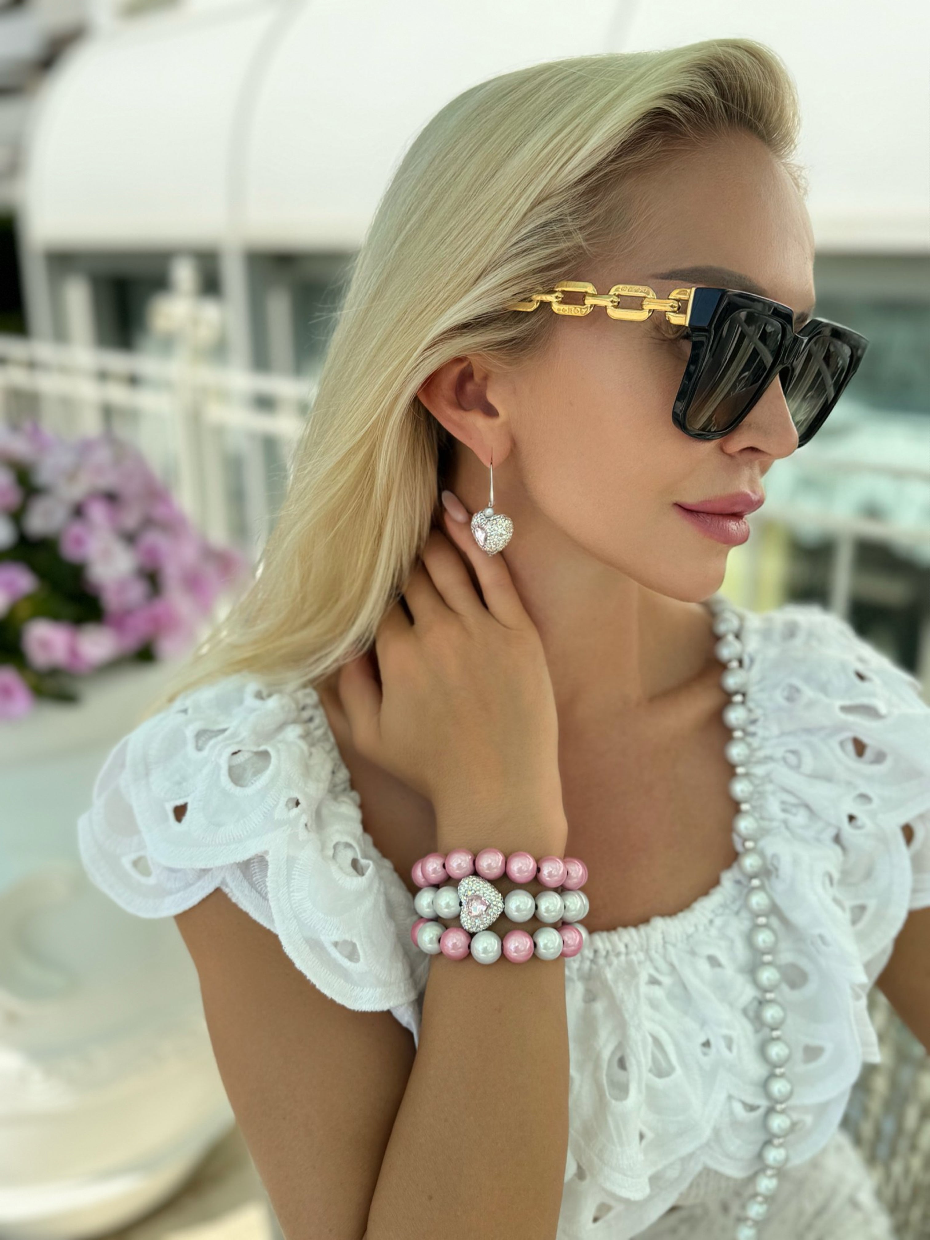 Set Crystal Rose Silver