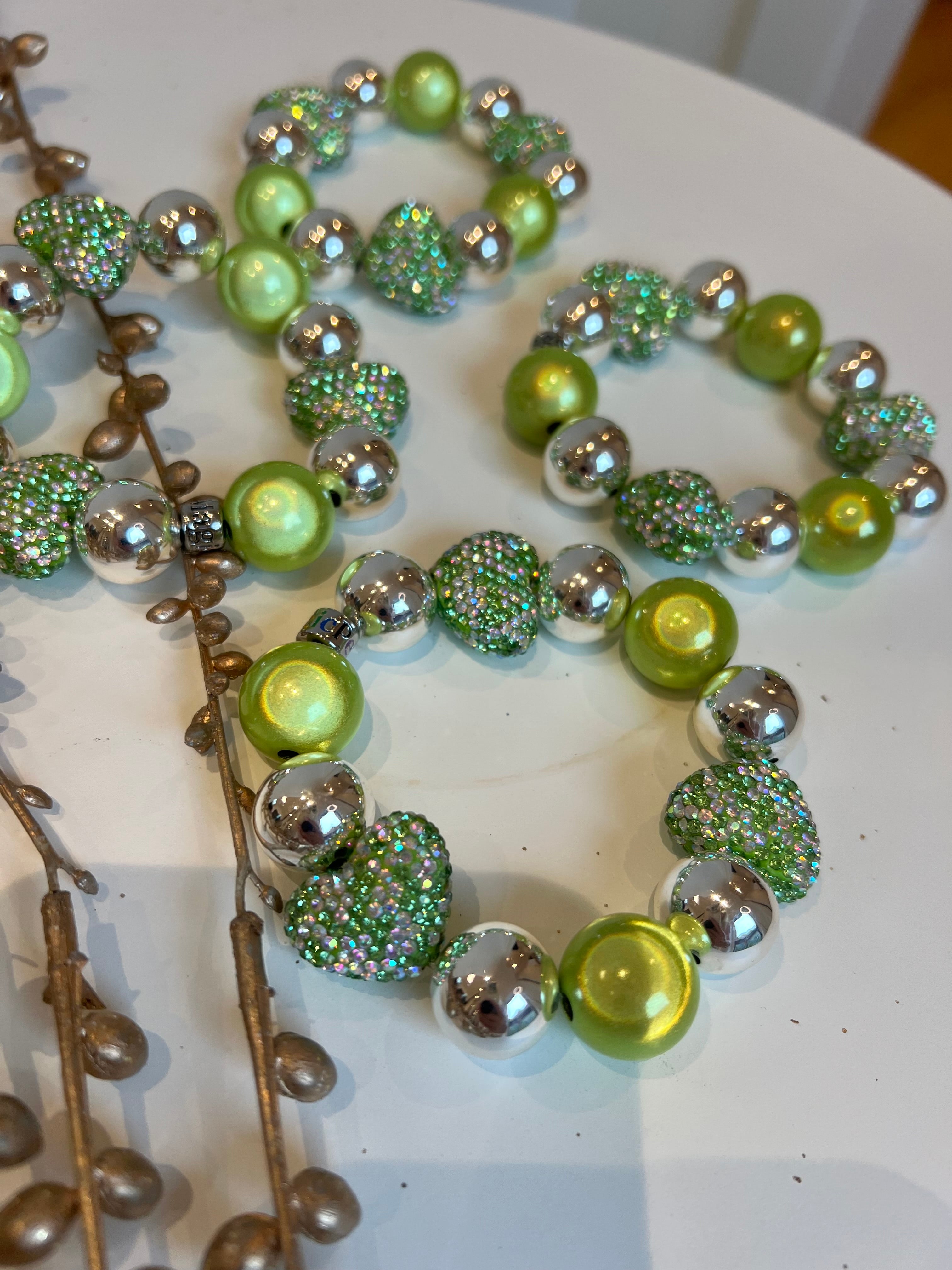 Perlenarmband Apple Crystal Silver