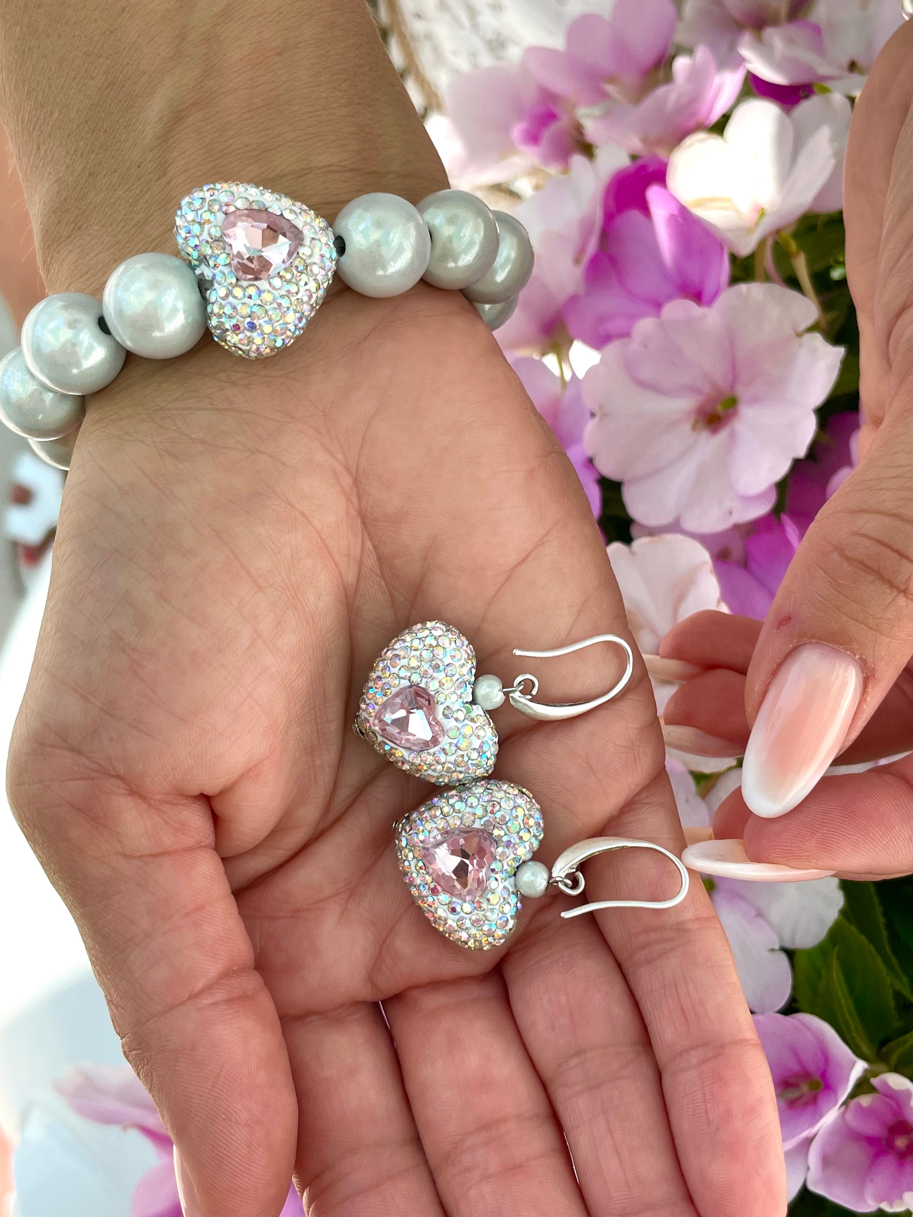 Set Crystal Rose Silver