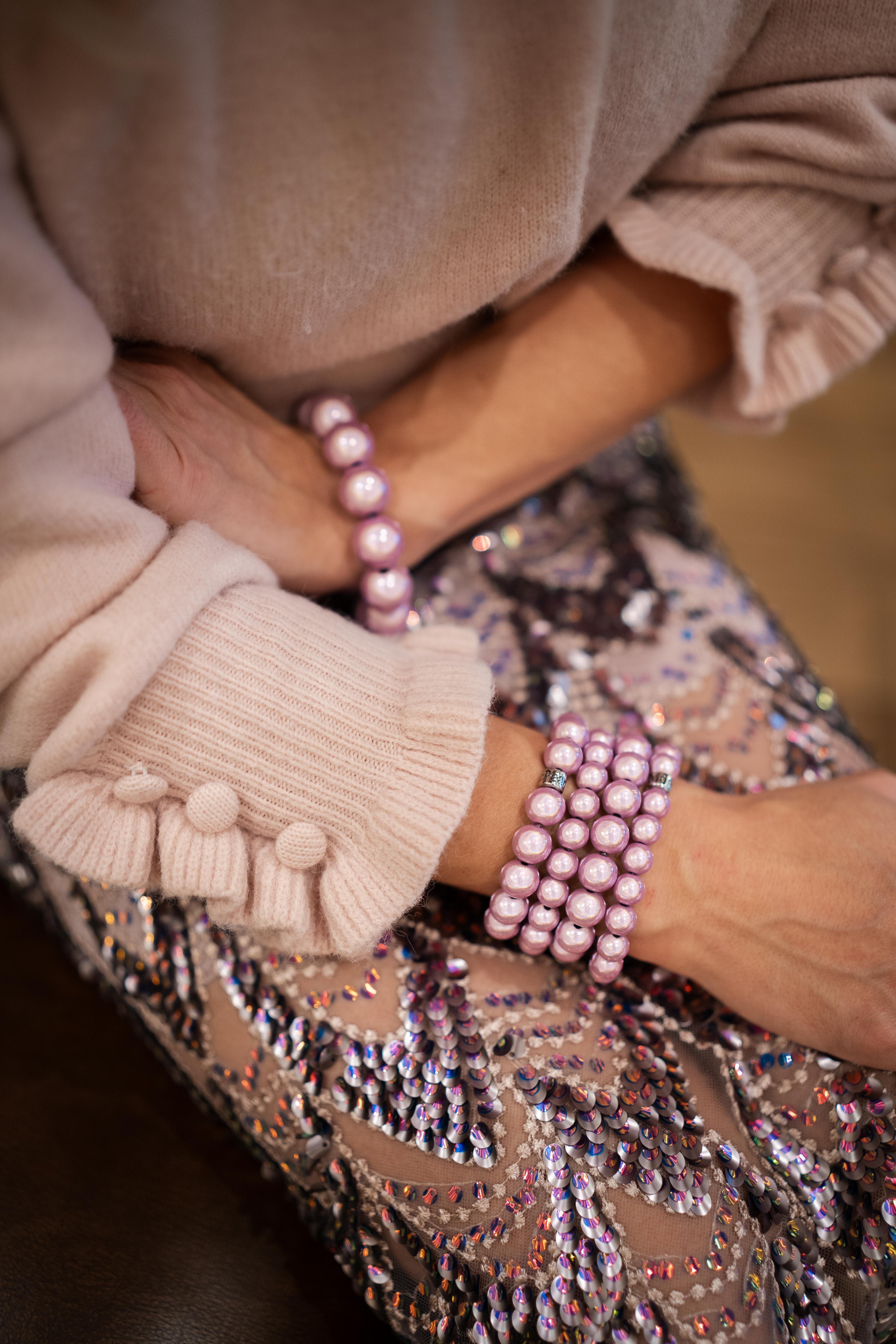 Perlenarmband Big Flieder