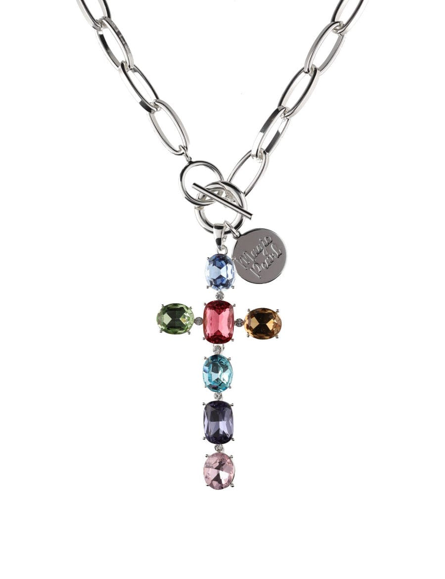 Halskette mit Kreuzanhänger silber
