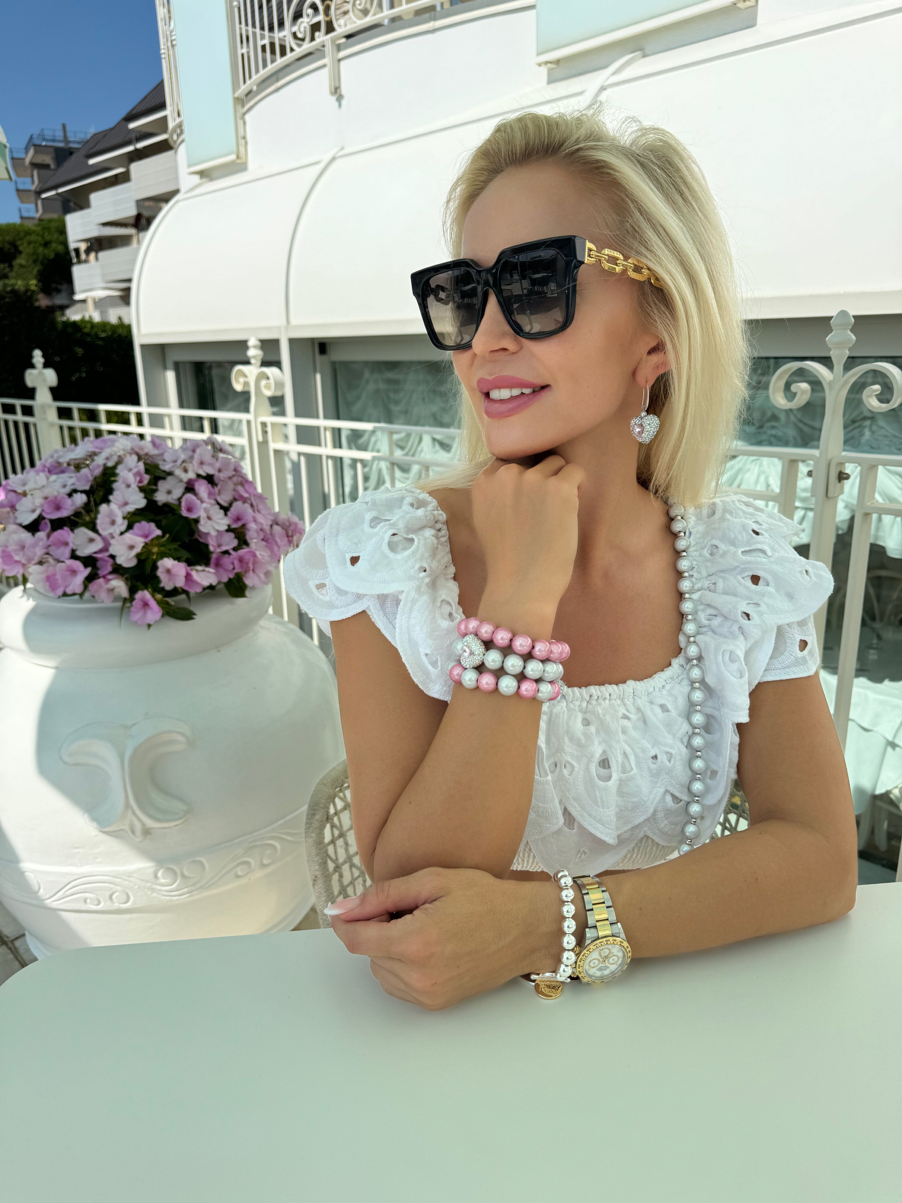 Set Crystal Rose Silver