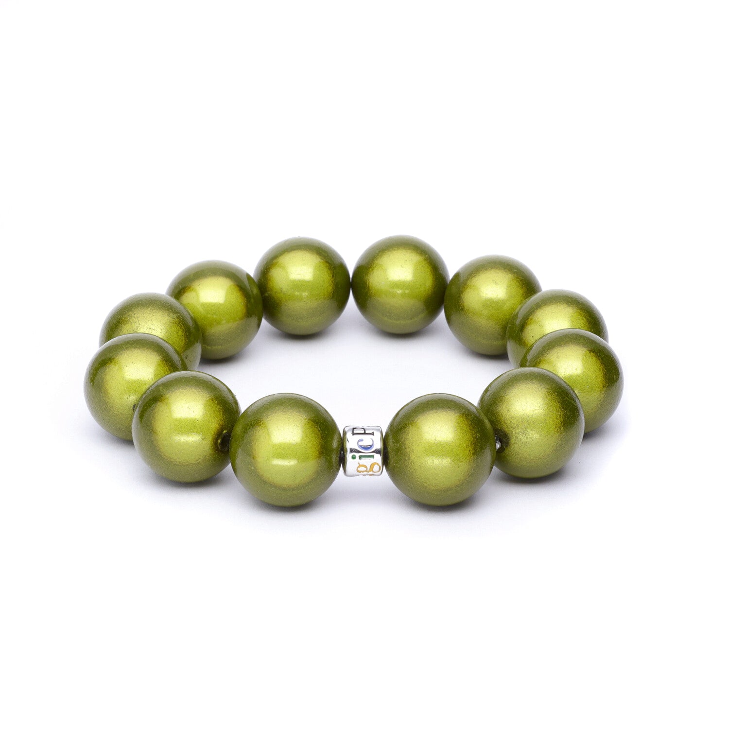 Perlenarmband Big olive