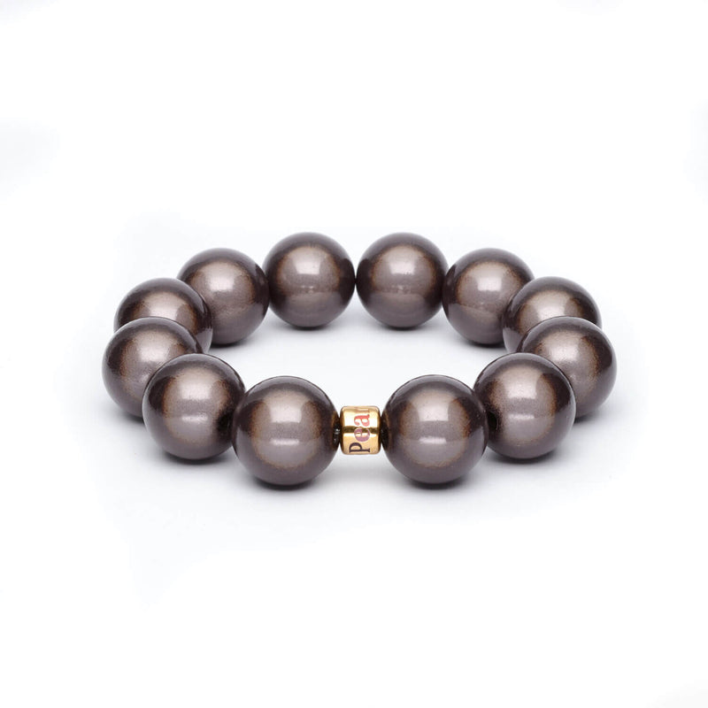 Perlenarmband Big Anthrazit