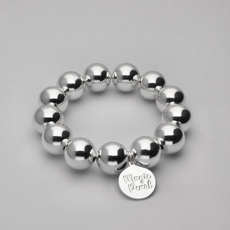 Perlenarmband Chunky Silber