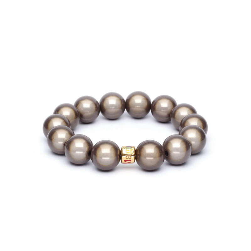 Perlenarmband Taupe