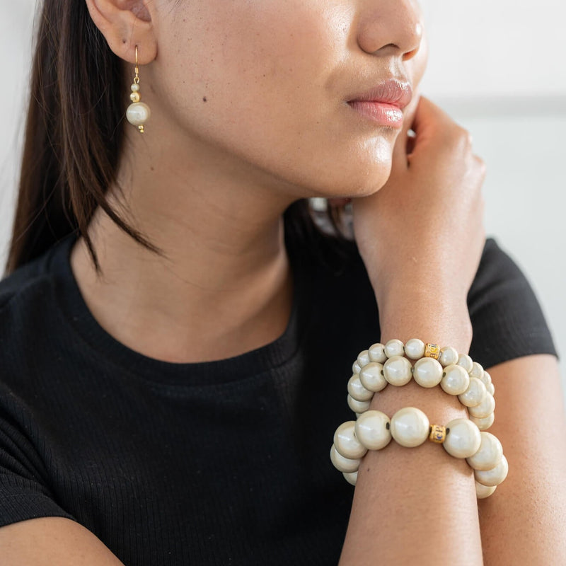 Perlenarmband Big Champagner