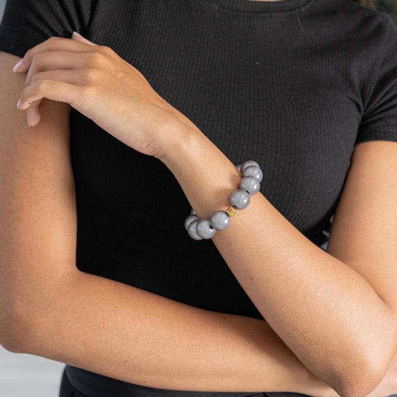 Perlenarmband Big Taupe